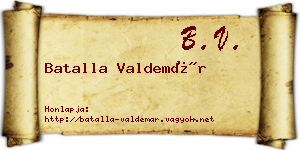 Batalla Valdemár névjegykártya